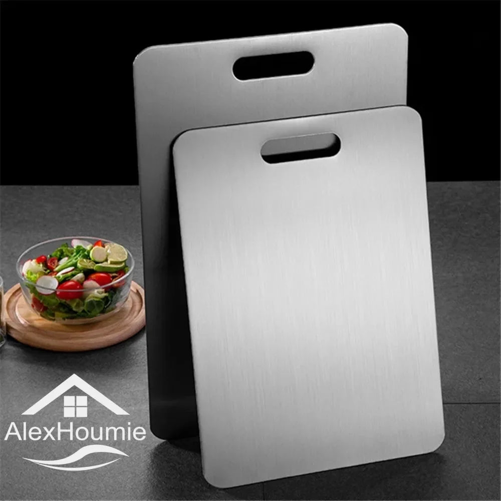 Stainless Steel Cutting Board Home Kitchen Rectangular Chopping Board Kneading Dough Cutting Dough and Fruit Vegetable Meat Tool