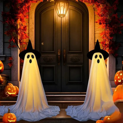 Halloween Decor Outdoor Halloween Party Decor Indoor Spooky Ghost Decor with Remote Control String Lights Halloween Ghost Lights