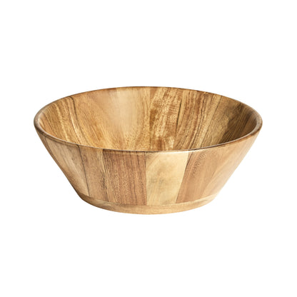 - Acacia Wood Large Angled Bowl, Natural Finish